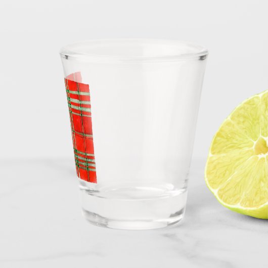 RED SCOTT TARTAN Shot Glass Schnapsglas (Rechts)