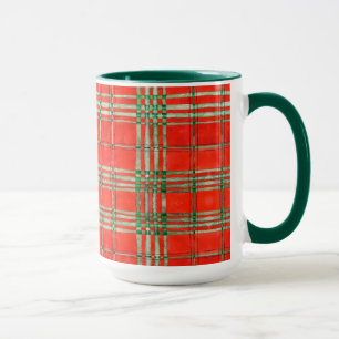 RED SCOTT TARTAN Tall Hunter Green Combo Tasse