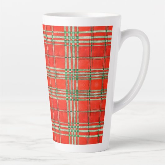 RED SCOTT TARTAN Tall Latte Tasse (Rechts)