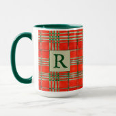 RED SCOTT TARTAN TallGreen Combo Tasse + Initial (Links)