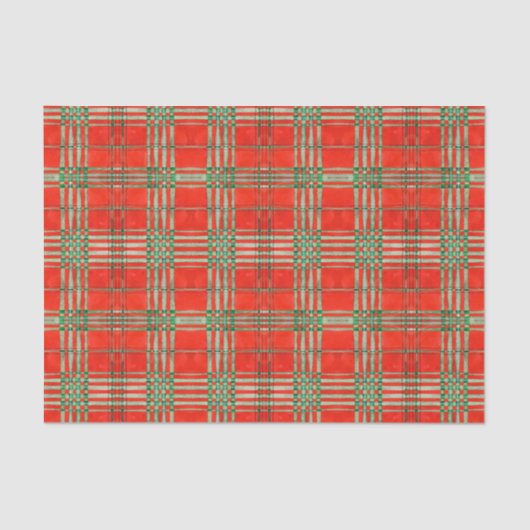 RED SCOTT TARTAN Tissue Paper Seidenpapier (Vorderseite)