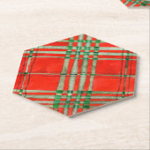 RED SCOTT TARTAN Untersetzer mit Hexagon-Spitze (angewinkelt)