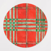 RED SCOTT TARTAN Wasserdichte Etiketten (Design 1)
