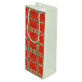 RED SCOTT TARTAN Weinbeutel Geschenktüte Für Weinflaschen (Vorderseite Schrägansicht)