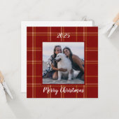 Red Scottish Heritage Customizable Christmas Karte (Vorderseite/Rückseite Beispiel)