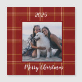 Red Scottish Heritage Customizable Christmas Magnetkarte (Vorderseite)