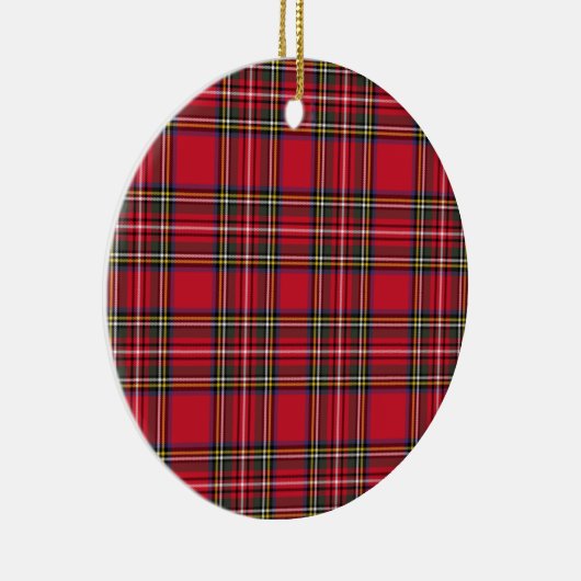 Red Scottish Kariert Tartan Keramik Ornament (Rechts)