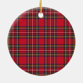 Red Scottish Kariert Tartan Keramik Ornament (Hinten)