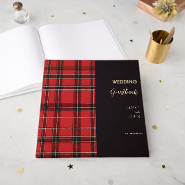 Red Scottish Tartan Wedding Gästebuch