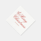 Red Scribble Frohe Weihnachten Serviette (Ecke)