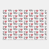 Red Scribble Heart and I Love You Script Pattern Geschenkpapier Set (Vorderseite 3)