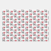 Red Scribble Heart and I Love You Script Pattern Geschenkpapier Set (Vorderseite 2)