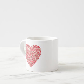 Red Scribble Heart Espressotasse