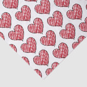 Red Scribble Heart Pattern Hand Drawn Minimalist Seidenpapier (Ausschnitt)