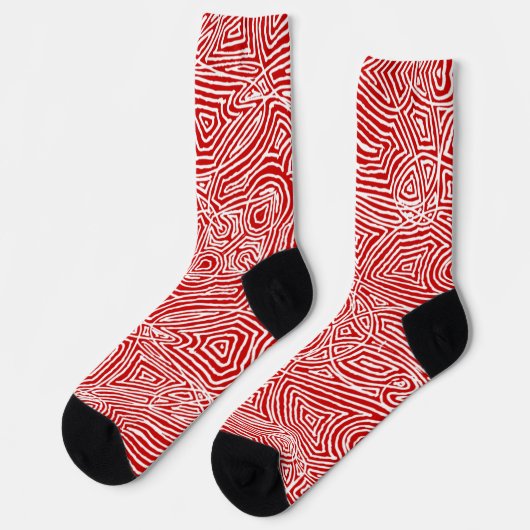 Red Scribble Socken (Linkes Detail)