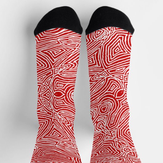Red Scribble Socken (Oben)