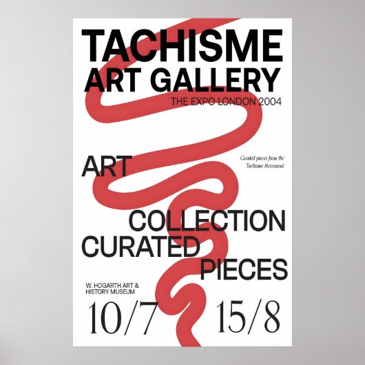 Red Scribble Tachisme Art Exhibition Poster (Vorne)