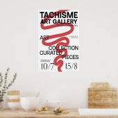 Red Scribble Tachisme Art Exhibition Poster (Küche)