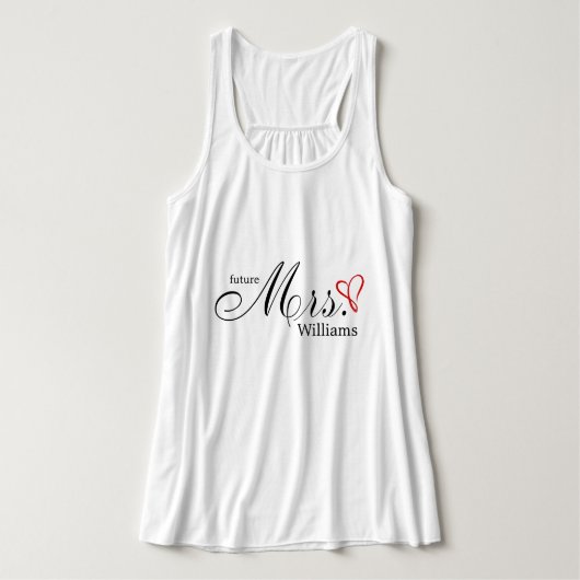 Red Scribbled Heart Future Mrs. Tank Top (Design Vorderseite)