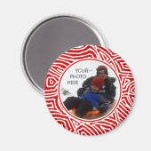 Red Scribbleprint Border Magnet (Vorderseite/Rückseite)