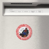 Red Scribbleprint Border Magnet (In Situ (Geschirrspüler))