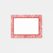 Red Scribbleprint Border Post-it Klebezettel (Vorderseite)