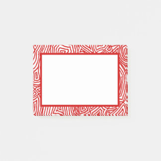 Red Scribbleprint Border Post-it Klebezettel