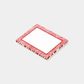 Red Scribbleprint Border Post-it Klebezettel (angewinkelt)