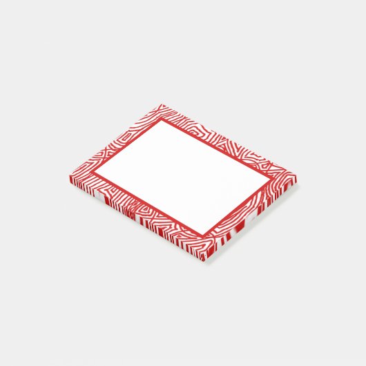 Red Scribbleprint Border Post-it Klebezettel (angewinkelt)