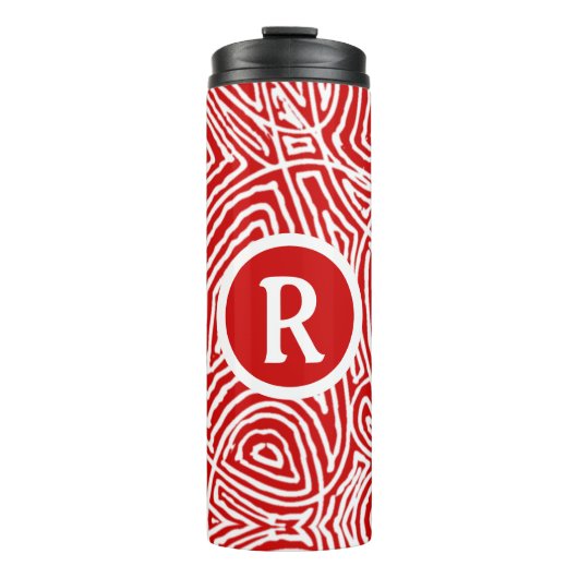 Red Scribbleprint Erstflasche Cooler Thermosbecher (Vorderseite)