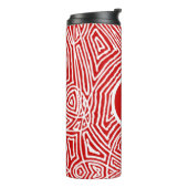 Red Scribbleprint Erstflasche Cooler Thermosbecher (Nach links gedreht)