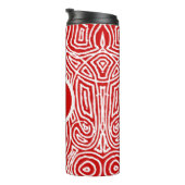 Red Scribbleprint Erstflasche Cooler Thermosbecher (Nach rechts gedreht)