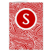 Red Scribbleprint Initial