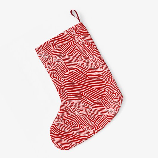 Red Scribbleprint Kleiner Weihnachtsstrumpf (Rückseite (Hängend))