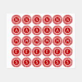 Red Scribbleprint Labels Etiketten (Blatt)