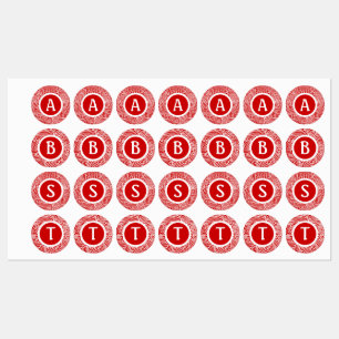 Red Scribbleprint Labels Etiketten