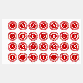 Red Scribbleprint Labels Etiketten