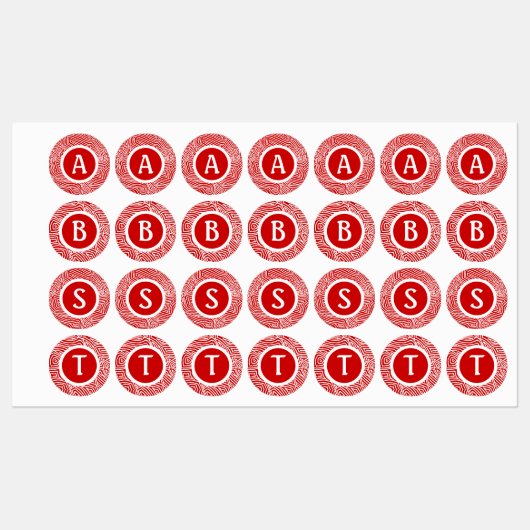 Red Scribbleprint Labels Etiketten (Blatt)