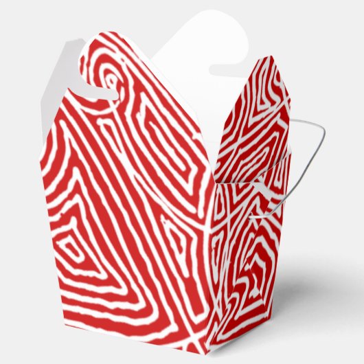 Red Scribbleprints Pattern Geschenkschachtel (Geöffnet)