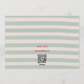 Red Script Blue Lines Retro QR Code Save the Date Einladung (Rückseite)