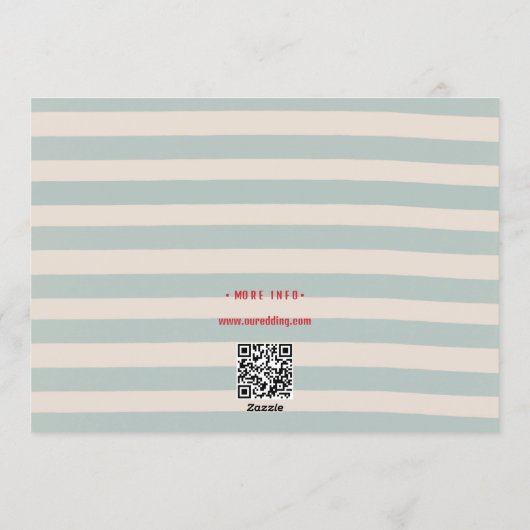 Red Script Blue Lines Retro Wedding Save the Date Einladung (Rückseite)