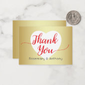 Red Script Calligrafy Dankeschön Karten (Vorderseite/Rückseite Beispiel)