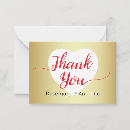 Red Script Calligrafy Dankeschön Karten (Vorderseite)