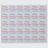 Red Script Custom Frohe Weihnachtswrapping Paper Geschenkpapier (Flach)