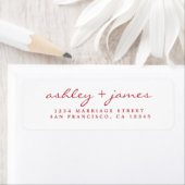 Red Script Elegant Wedding Rücksendeadresse (Insitu)