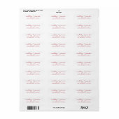 Red Script Elegant Wedding Rücksendeadresse (Vorne)