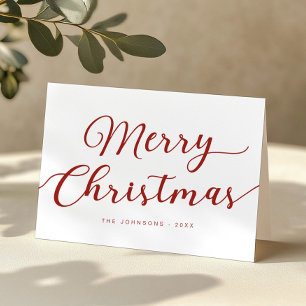 Red Script Frohe Weihnachten geklappte Weihnachtsk