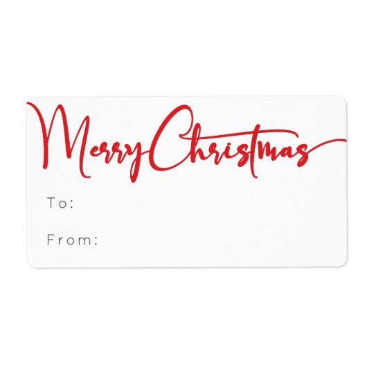 Red Script Frohe Weihnachten Rechteckiges Geschenk (Vorne)