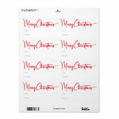 Red Script Frohe Weihnachten Rechteckiges Geschenk (Vorne)