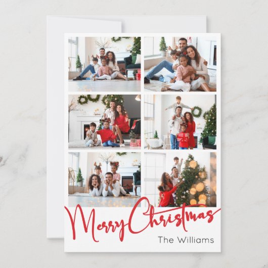 Red Script Frohe Weihnachten Vertical 10 Foto (Vorderseite)